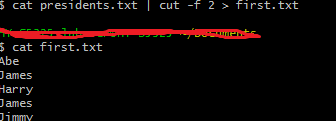 cat first.txt Abe ames arry ames