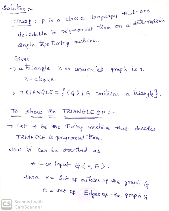 Solutop languagesthat are doteminite class p P is a class ap a On Polynomial tme de cidable im Sinle tape ti ing machine. Giv