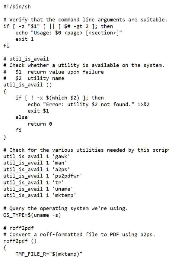 #1 /bin/sh # Verify that the command line arguments are suitable if [ -z $1 ] 11 [ $# -gt 2 ]; then echo Usage: $0 <page>
