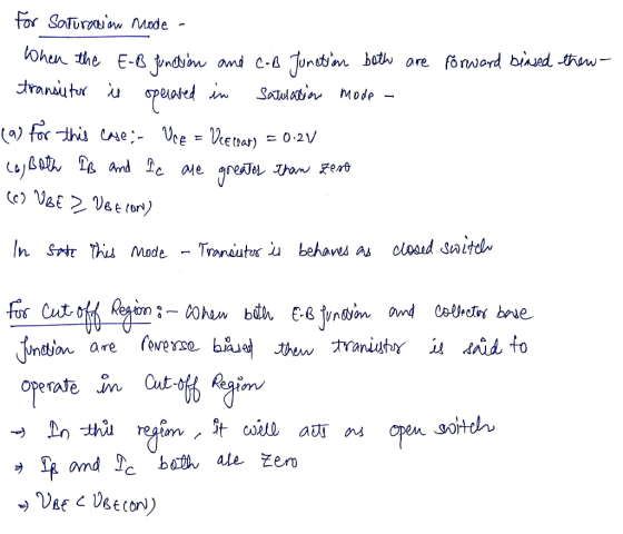 For Soturw Mode Ohen the E-& ndbin Junetson both are fo rward bined thw omd C- traniutu u in Saul artir Mode (a for this CAe