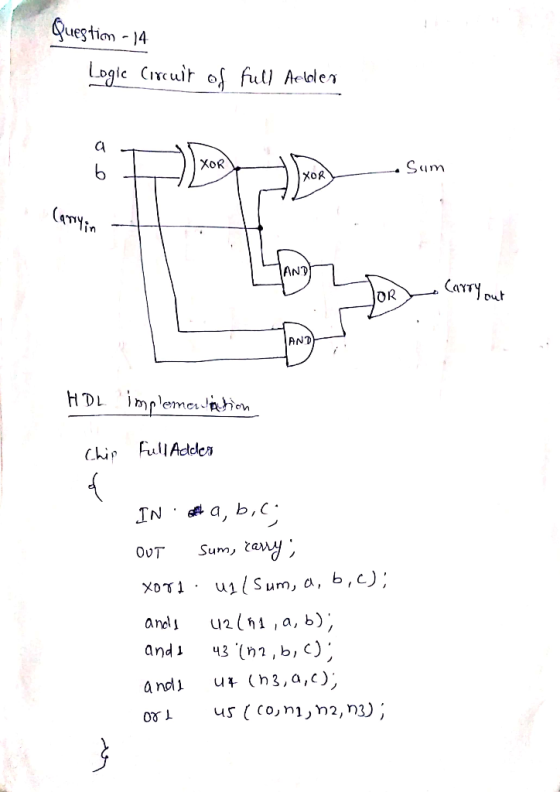 Quetion -4 CA XOR irm XoR TY I n AND OR ou ANT IN . dla, b,c OUT Sun) and un(h1 ,a, b) and * (h3,a,c),