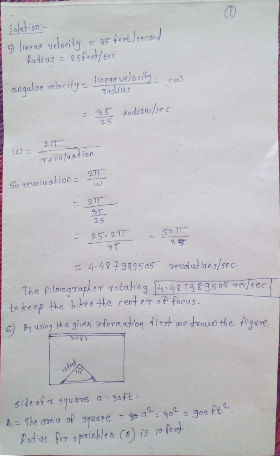 Solution angulae velocityneas velo ci - Tadi us 2.5 Tevol So Yeuo luation. 271- 915 2.5 こ4.4873835a5 revolutions/sec The film