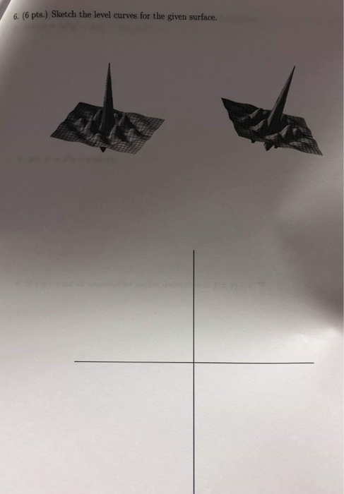 6. (6 pts.) Sketch the level curves for the given surface.