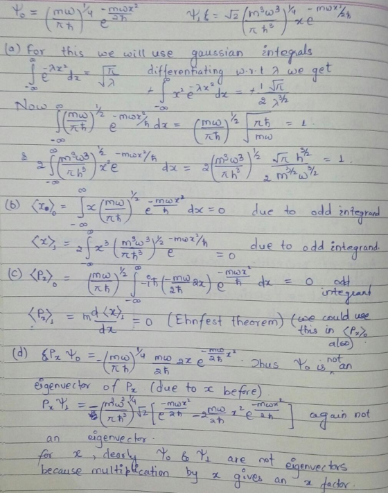2 als (a) for this se will use goussian znte fierenhatin 兀 Tch 兀h 九 due to odd integrand 兀あ3 ntes earem this inP 、no esqenue