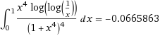 sı** log(log(|)) (1x4dx= -0.0665863