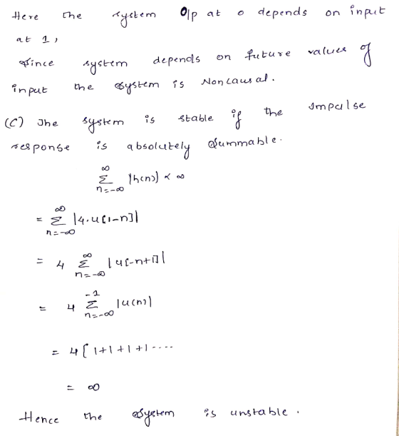 inpit depends Olp at on The a t values future dependls On ince Non Laus af . ystem 7n put the Jmpul se the Stable Jhe afummab