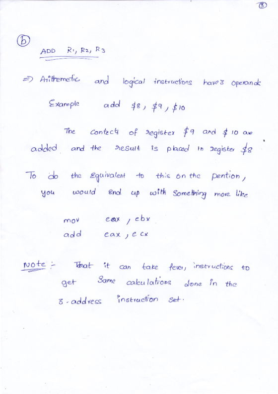 ADD R, R2, R3 习ANtherreno and logical instructions have opeanck Example addge,判ノか。 The Contec of eister $ and 10 an added ard