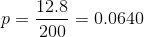 12.8 p 0.0640 200