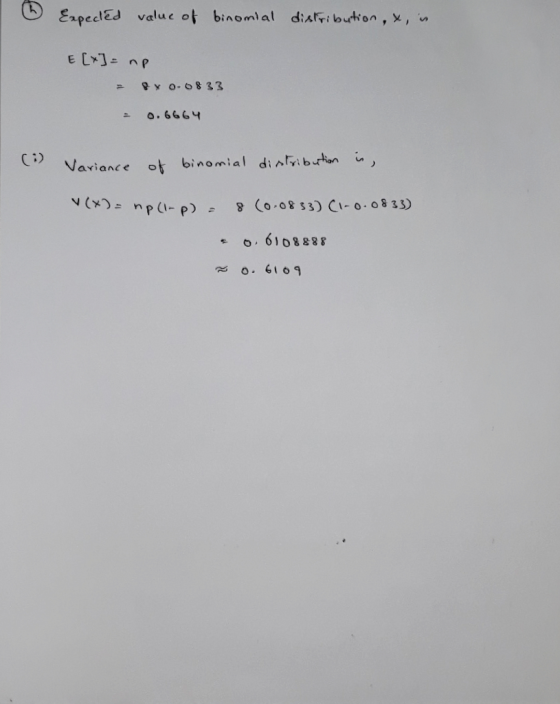 - o-o8 33 0.6664 din斤;burton binomial Vavi ance ot v (x): np@-P) · o 6108 888