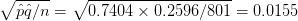 /pa/n V0.7404 x 0.2596/801 0.0155