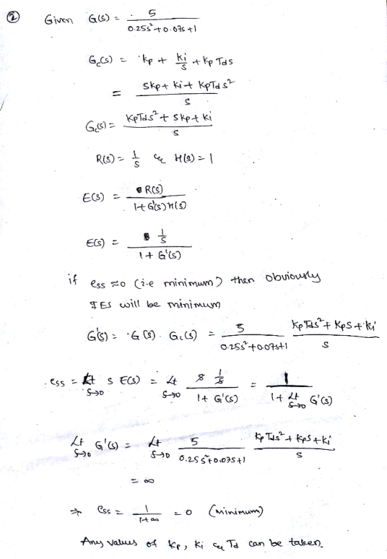 Given G(S): GcCs) ··kp.t h kP Tas E) ess (ie minimum)-than obwewny TEs coi(t be minimum 5 $9。 t e
