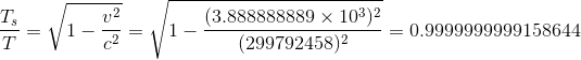 U2 (3.888888889 × 103)2 Ty T-vi-c2 =yi- (299792458)2-0.9999999999158644