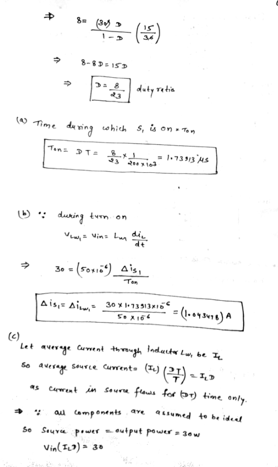 (39 3,6 1 -2 8-8D- 1SD tia D= 8 duty 3 (4) Time S, s on To n Ton =1.73913 s T= 200x 103 during VLw Vin: Lun at on diu Ais - (