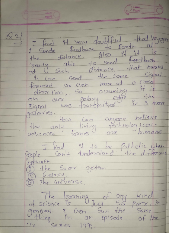 Date Page 2 cistanceA1 able to Send feeo badls ot Such distanCe sthat hmeahs t Con Send the SameS Soassumi alh on anyone beli