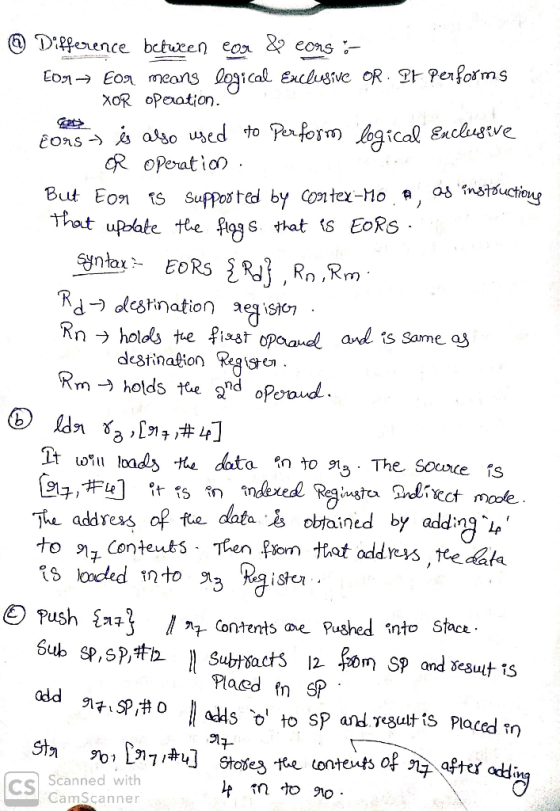 ) Dfference bctucen eor & eons - iCal Exclusive OR T Perfoms Eo Eon means XoR oPeation. eons aso used to Perfosm hgical Encl