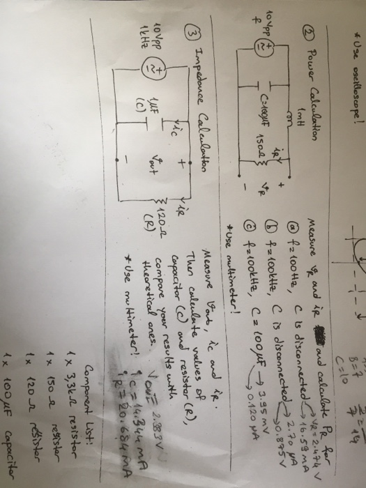Use osetBoscope Power Calculotion Measure sk and İR糋tand calculate 4- @f2(00HaCts disconnected 16 / 50.2 ㄟ 0.120 pA tUse mult