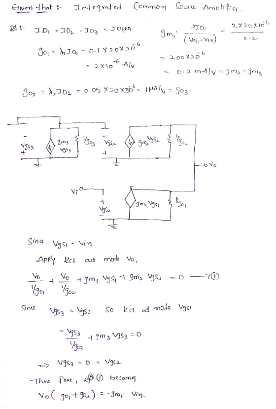 Amplifiey Common Soore Tnlevated EINEN fhat: 2 X20X10 JmV) IDI =ID, -IDa =0pA c 2- Jo, = XJo, : 0-1Y 20x 2ở. Alv 200 X20 o m-