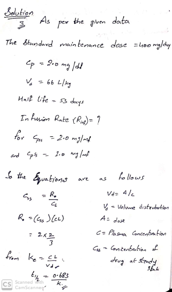 As p the /ven data The dard main tenance dase -ldy ma , n tenance dose ニ400nd/day HlP Ufe - 53 days 75 vations are as fo los