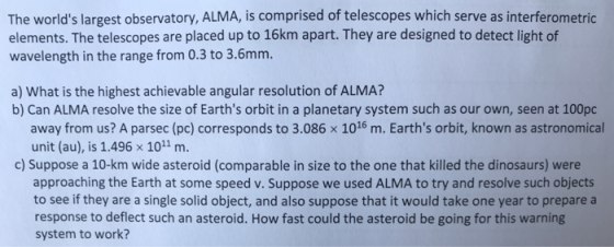 The worlds largest observatory, ALMA, is comprised of telescopes which serve as interferometric elements. The telescopes are