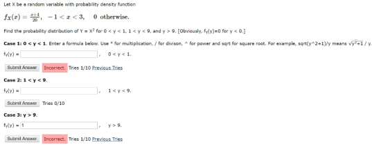 Let X be a random variable with probability density function fx(2, -1 <z<3, 0 otherwise. Find the probability distribution of