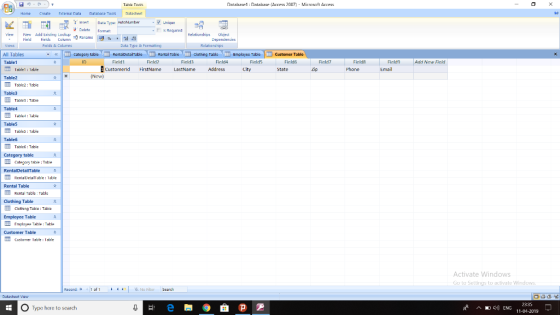 Database1:Database (Access 2007 Micrasaft Access Hame Create Exal Data Datahasp Toals Datashept se Data Tye AutcNrber Delete