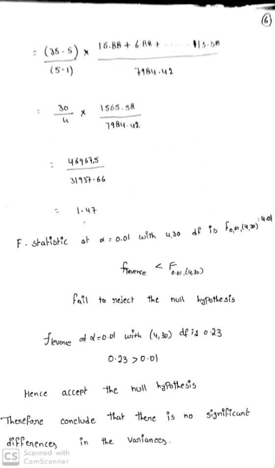 : (35-5) 6.9) 184 4 1565.58 1984 42 4696.5 31937 6 evence fafl to neiect the nul hpotess o d wih (4,30) ence accert the hull