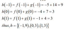 h(-1)-f(-)+g(-1-5+14-9 h(0-f(0)+g(7 3 thus,h--1,9) (0,3).(1.3)