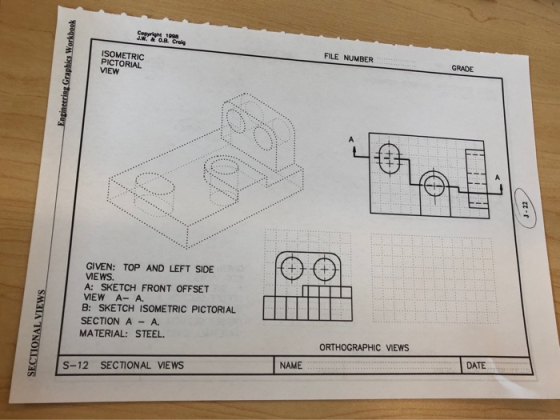 Cepyright 1988 FILE NUMBER ISOMETRIC PICTORIAL VIEW GRADE GIVEN: TOP AND LEFT SIDE MEWS. A: SKETCH FRONT OFFSET MEW A A. B: S