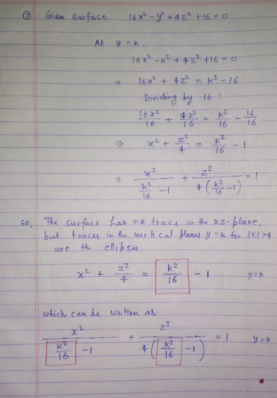 2 2 t6 16 2 2 4- 16 2 2 2% 2 e trace in thh xz- blane, arc th ellip sa 2 2 2 Ek 16-1