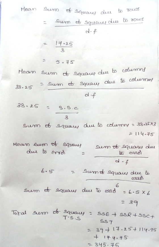tsquaruf du to ous Sum squaej due ows Meas 「キ-25 3 515 Heam Sum Squaup due to calermn ニ Sum e Squau dua to calumu 38- 25 clf