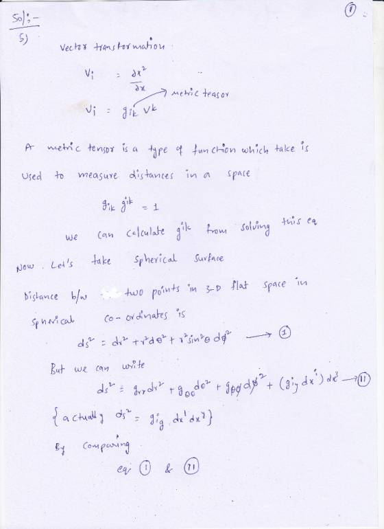 So )5 V. z V un Chon which take s Used to measuve dstnes ina pace ow Lels take pherical Suvfare D at Space u distance hwo po