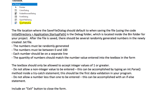 I OOI box. Pointer FontDialog OpenFileDialog ASaveFileDialog The file location where the SaveFileDialog should default to whe