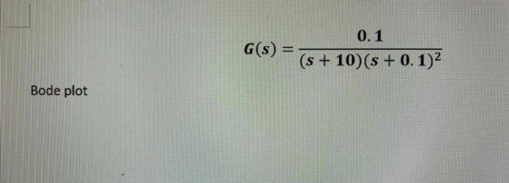 0.1 G(S)(s+10)(s + 0.1) Bode plot