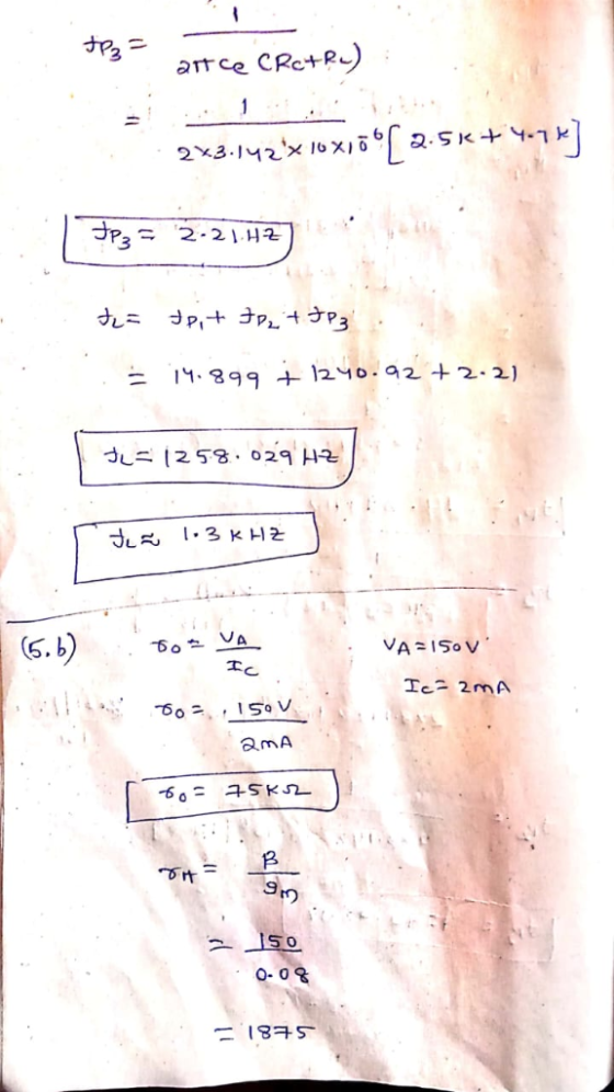 CRe+P) art ce 1 2-5K+ 2x3.14216x1 FP3 2.21 HZ 11.899 + 1240.92 +2:2) JL= 125% 029 HZ 3 K HZ VA 5.b) VA ISOV Ic 2mA °S1 a.mA 9