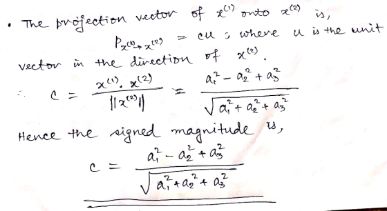 onto 2) bvofection vector The where u the unit x vector the directiDn ataas igned magnitude Hence the 2 ai- aas 2