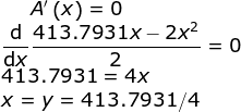 A (X) = 0 d 413.7931x - 2x2 άκ =0 2 413.7931 -4x x = y = 413.7931/4