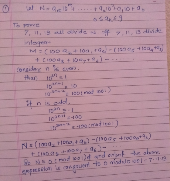 To PoDVe 7, 11, 13 au duvide N. ff7,11, 13 dinde olege tm = C 100 q2 + loa, tao) _ ( (oo@g·tioa4 tas) Congiders n is even the