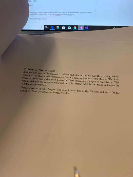 x cons n geldatg should return the value of the atribute. Write the member functions Sor this rewrite the interface so that t