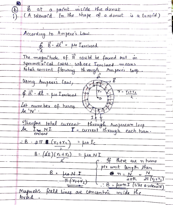 -polnt_mside the donut adanut Bat i A solemetd in thehape of to roíd) Accerding Amptres Lau Bd o Lenclosed of B cou ld be fe