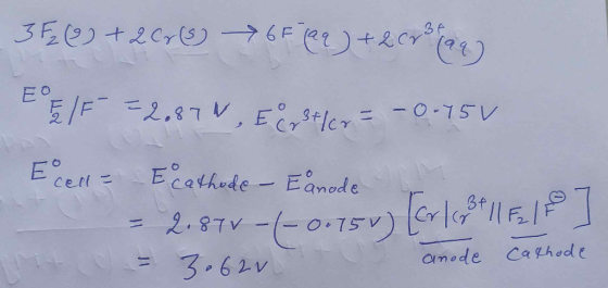 F (a 2.7 V, Ele cathode = 2, 87 V - 3.62v anode Bf omode Cathode