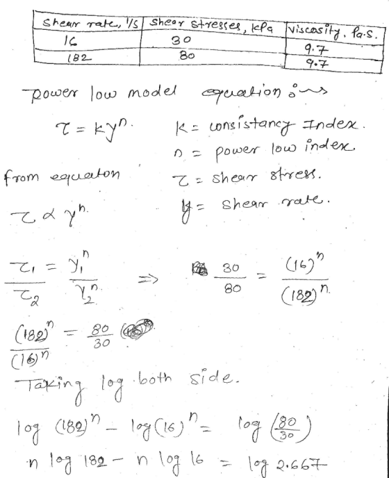 Shear Tate, IsShear Styegses, lepaViscasity, fa.s. 3 0 9.7 4.7 Bo 18 2 peation K= Lonsistaneg Index Rower low model Power lou