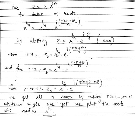 ie 7 . Areots lotng :k 27 と→ こん them e ano e 2 Cn-1n tO ヒ=(m-)), そ。 .e roots by taking al k20,1 we plotthe ponts ahatever ngl
