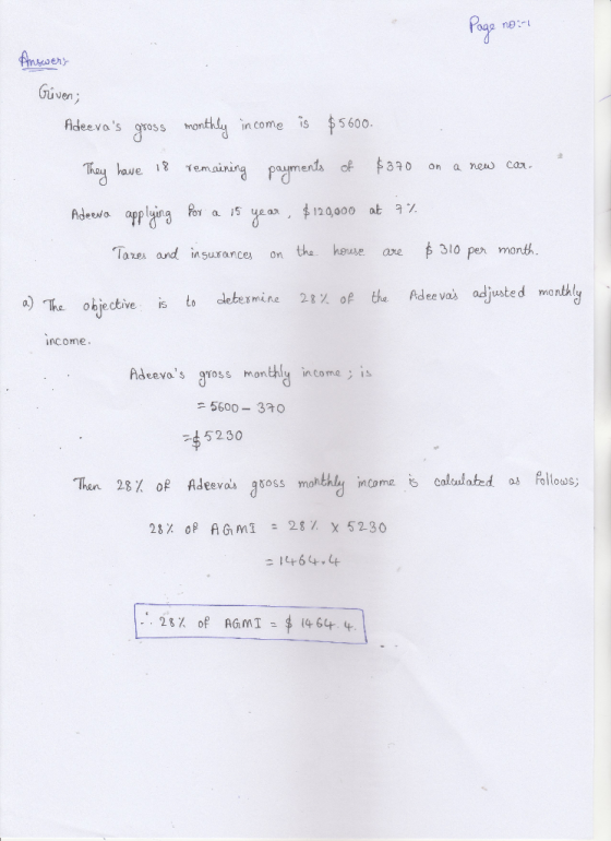 ne ehr ven Adeevas goss in come is 5600 ents of 30 on a ne can hawe. 18 remaining fa m dpp roy a 15 year, $120,000 at 3l0 p