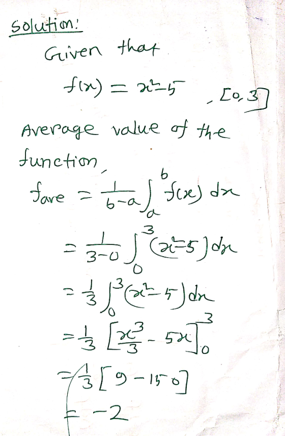 iven that Average value of the (lre - 3 2.