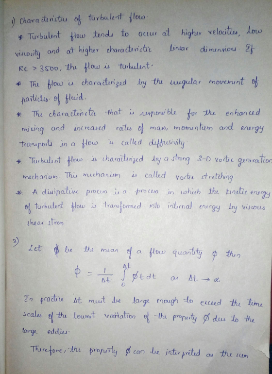 turbulent Ilmo charact nstu Turbulint low tands to ond at higher charact nste bna r dimennou ocecus at highur velootian, low