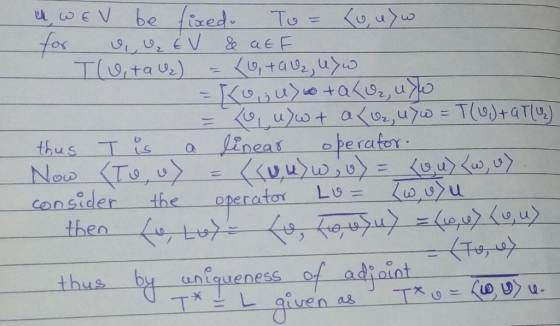 u oEV be fox Titau) fixed To = +au,u Kuetako u ut ao,uo T(u)+aT Lineas thus Ts Now (To u consider eperater 9 Lu= Lwuu operate