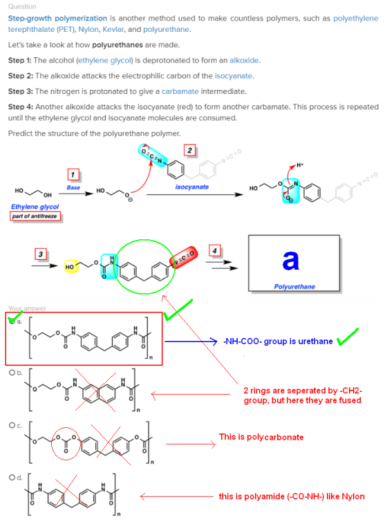 Question Step-growth polymerization is another method used to make countless polymers, such as polyethylene terephthalate (PE