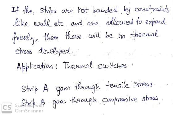 f the stips ave hot boudedby coustyauts ike twall etada llowed to expand stess developed Application: Tsimal swilchea Stwp A