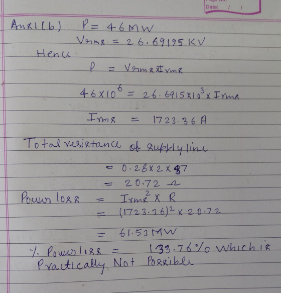 Date: Henl Trn к = 1723.3. A 2. 0,72 A 2. (172 3 1 6)2 x 2 0.7 61:53 MVV 133 ,74°/o which ig