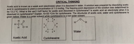 HINKI Acetic acid is known as a weak acid (electrolyte) when it is dissolved in water. A solution was prepared by dissolving